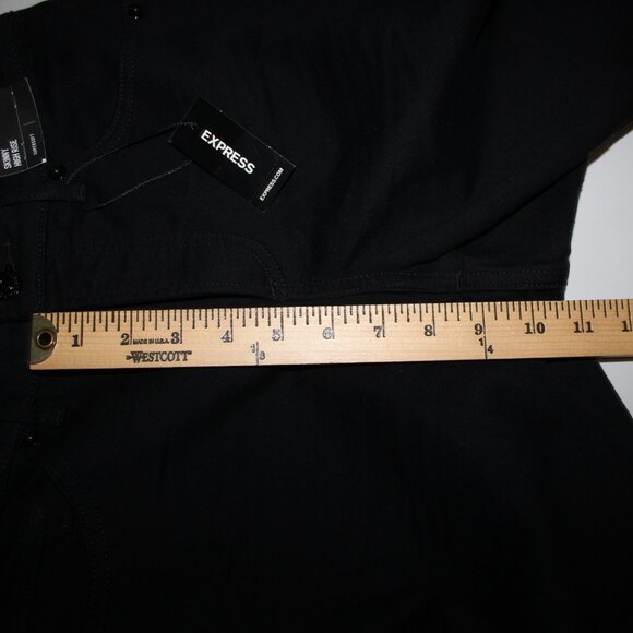 Express $80 Sz 2S x 25 Black Denim Skinny High Rise Cotton Polyester Jeans - Picture 15 of 16